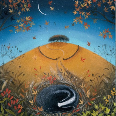 Under Falling Leaves Eco-Card