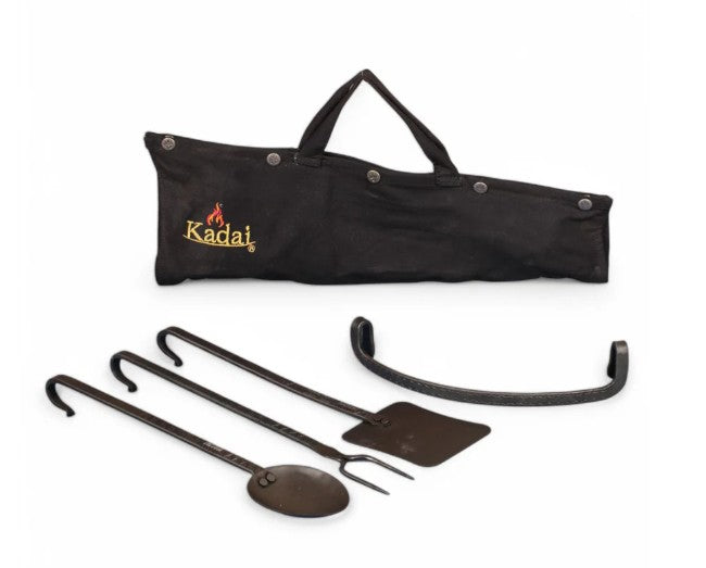 Kadai Set of 3 Handforged Utensils in a wrap