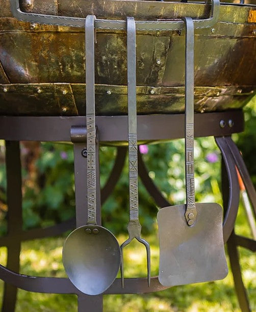 Kadai Set of 3 Handforged Utensils in a wrap