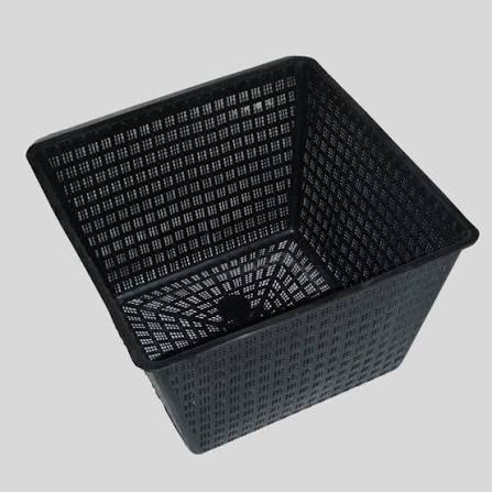 Pond basket 40cm square 30ltr black plastic mesh with rigid frame for pond planting at Pengelly Garden Centre Cornwall
