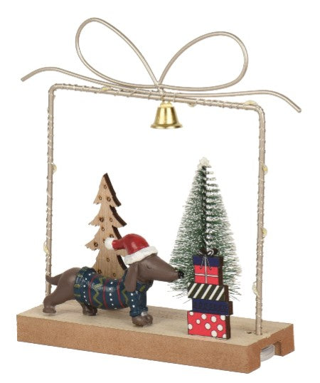 Kaemingk Micro LED Dog Ornament. Dog with jumper