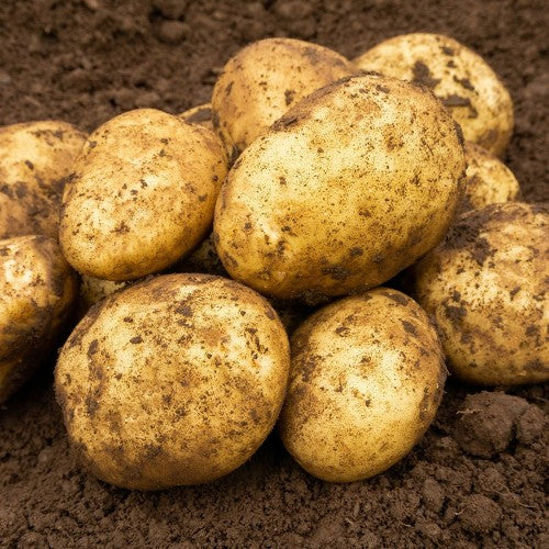 Melody seed potato tubers – small round seed potatoes ready for planting in garden or containers