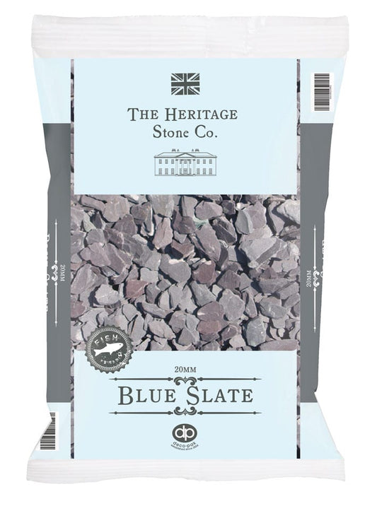 Blue slate 20mm decorative chippings for garden paths, driveways and borders, landscaping aggregate