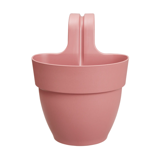 S-shaped rose-coloured metal hanging basket hook Easy Hanger S, small garden bracket for patios and balconies