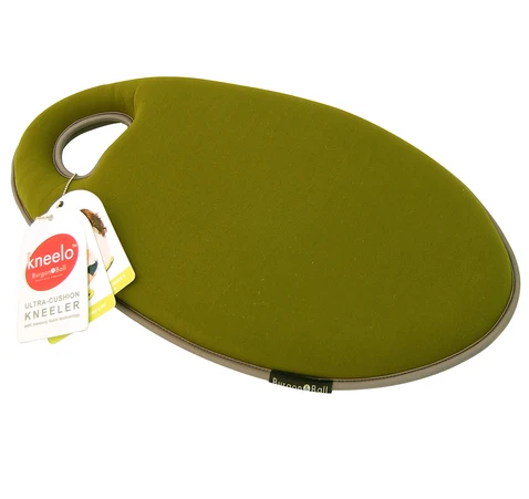 Moss green Kneelo gardening kneeling pad with integrated hand grips and non-slip texture