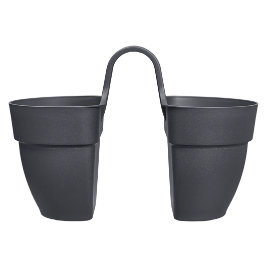 Vibia Campana Flower Twin anthracite twin-flower pendant lamp with two anthracite metal shades