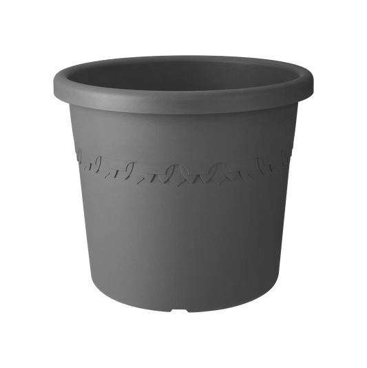 Anthracite Algarve Cilindro cylindrical planter pot, modern outdoor garden container