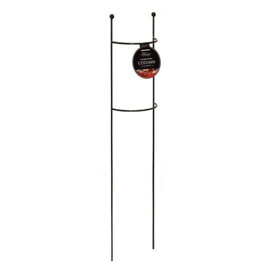 Black metal column plant support for climbing plants and roses, tall spiral trellis for garden borders