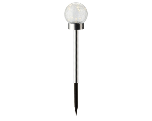 Decorative solar glass garden globe on stake with multicolour LED lights