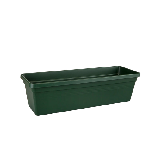 Green Basics Leaf green rectangular garden trough planter - durable outdoor plant container for patio and borders