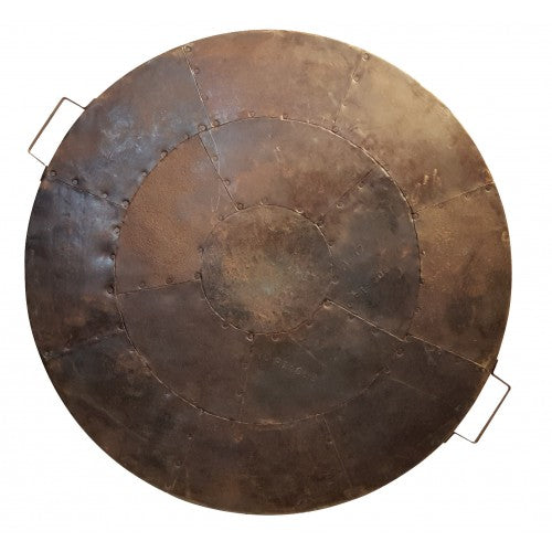 Kadai Shield spark guard for Kadai fire bowl, black metal protective cover to contain sparks from garden fire pit