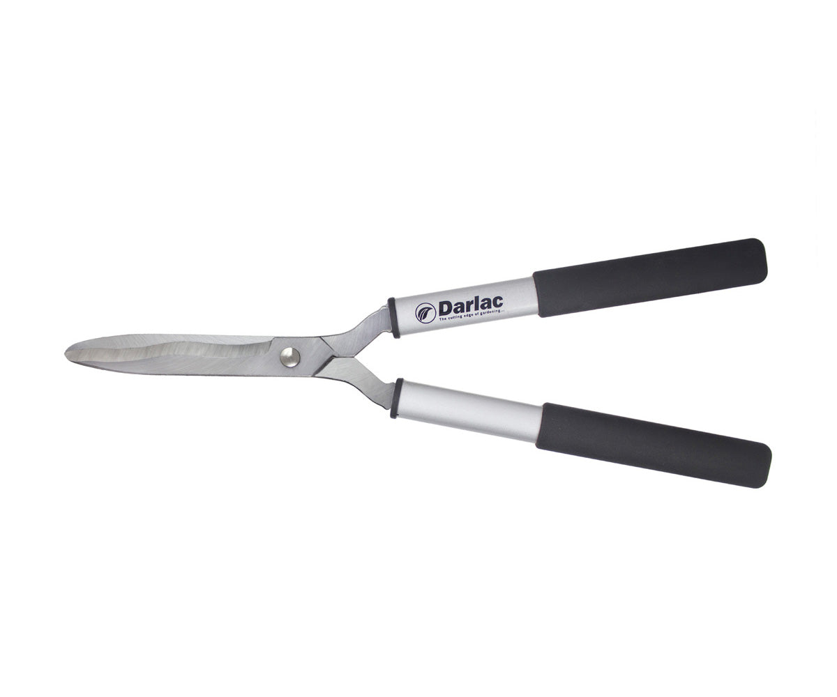 Lightweight bypass garden shears with ergonomic handles and sharp steel blades for pruning shrubs and roses
