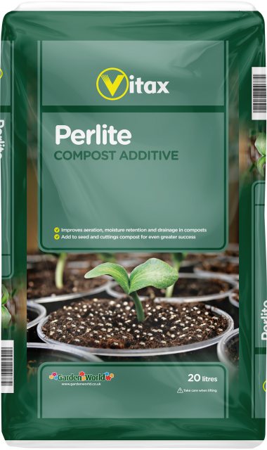 White horticultural perlite granules for potting mix, soil drainage and aeration