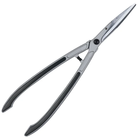 Precision pruning secateurs with curved carbon steel blade and orange ergonomic handle
