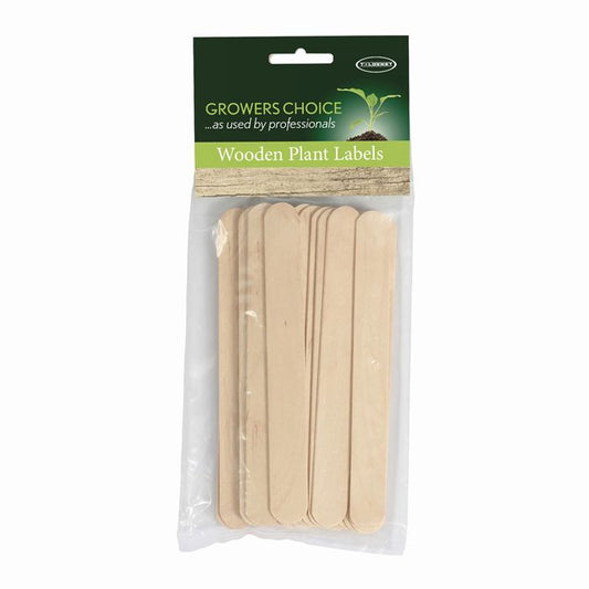 Pack of 25 wooden plant labels with pointed ends for garden pots and vegetable beds